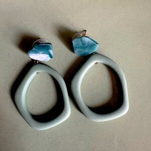 Sea foam green drop earrings